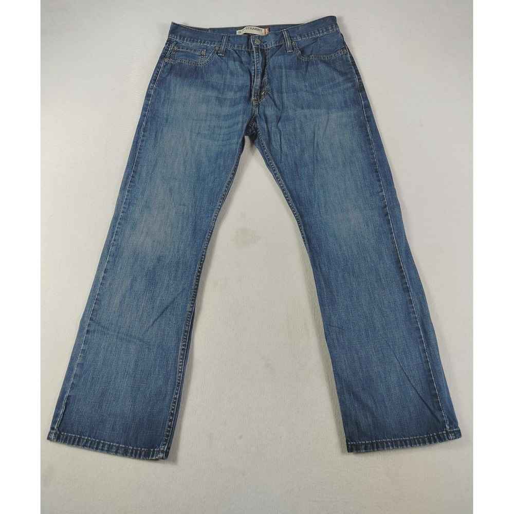 Levis 514 Jeans Mens 36x30 Blue‎ Medium Wash Straight Fit Denim Western Rodeo